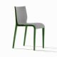 Chaise rembourrée NASSAU 533 M Metalmobil, chassis vert green, tissu Go-Couture blanc