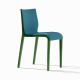 Chaise rembourrée NASSAU 533 M Metalmobil, chassis vert green, tissu Go-Couture bleu