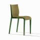 Chaise rembourrée NASSAU 533 M Metalmobil, chassis vert green, tissu Go-Couture châtain