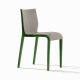 Chaise rembourrée NASSAU 533 M Metalmobil, chassis vert green, tissu Go-Couture châtain