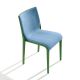 Chaise rembourrée NASSAU 533 M Metalmobil, chassis vert green, tissu Medley bleu ciel