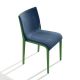 Chaise rembourrée NASSAU 533 M Metalmobil, chassis vert green, tissu Medley bleu turquin