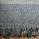 Détail tissage et couleur du tapis à franges DIAGO Toulemonde Bochart, coloris gris
