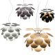 Suspensions DISCOCO Marset, coloris blanc, gris, beige et noir/or