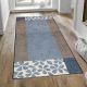 Tapis lavable FLORITA GREY Wash and Dry 75 x 190 cm