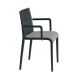 Fauteuil rembourré NASSAU 534 N Metalmobil, chassis anthracite, tissu Go-Couture blanc