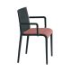 Fauteuil rembourré NASSAU 534 N Metalmobil, chassis anthracite, tissu Go-Couture rose