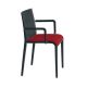 Fauteuil rembourré NASSAU 534 N Metalmobil, chassis anthracite, tissu Go-Couture rouge