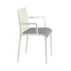 Fauteuil rembourré NASSAU 534 N Metalmobil, chassis blanc, tissu Go-Couture blanc