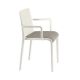 Fauteuil rembourré NASSAU 534 N Metalmobil, chassis blanc, tissu Go-Couture grège