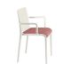 Fauteuil rembourré NASSAU 534 N Metalmobil, chassis blanc, tissu Go-Couture rose