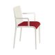 Fauteuil rembourré NASSAU 534 N Metalmobil, chassis blanc, tissu Go-Couture rouge