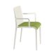 Fauteuil rembourré NASSAU 534 N Metalmobil, chassis blanc, tissu Go-Couture vert olive