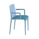 Fauteuil rembourré NASSAU 534 N Metalmobil, chassis bleu ciel, tissu Go-Couture bleu