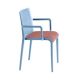 Fauteuil rembourré NASSAU 534 N Metalmobil, chassis bleu ciel, tissu Go-Couture rose