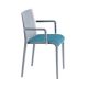 Fauteuil rembourré NASSAU 534 N Metalmobil, chassis gris petit-gris, tissu Go-Couture bleu