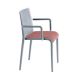 Fauteuil rembourré NASSAU 534 N Metalmobil, chassis gris petit-gris, tissu Go-Couture rose