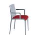 Fauteuil rembourré NASSAU 534 N Metalmobil, chassis gris petit-gris, tissu Go-Couture rouge