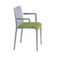 Fauteuil rembourré NASSAU 534 N Metalmobil, chassis gris petit-gris, tissu Go-Couture vert olive