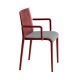 Fauteuil rembourré NASSAU 534 N Metalmobil, chassis Marsala, tissu Go-Couture blanc