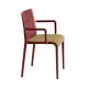 Fauteuil rembourré NASSAU 534 N Metalmobil, chassis Marsala, tissu Go-Couture châtain