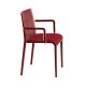 Fauteuil rembourré NASSAU 534 N Metalmobil, chassis Marsala, tissu Go-Couture rouge