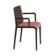 Fauteuil rembourré NASSAU 534 N Metalmobil, chassis moka, tissu Go-Couture rose