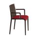 Fauteuil rembourré NASSAU 534 N Metalmobil, chassis moka, tissu Go-Couture rouge