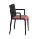 Fauteuil rembourré NASSAU 534 N Metalmobil, chassis noir, tissu Go-Couture rose