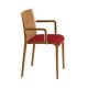 Fauteuil rembourré NASSAU 534 N Metalmobil, chassis brun Terre de Sienne, tissu Go-Couture rouge