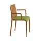 Fauteuil rembourré NASSAU 534 N Metalmobil, chassis brun Terre de Sienne, tissu Go-Couture vert olive