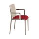 Fauteuil rembourré NASSAU 534 N Metalmobil, chassis tourterelle, tissu Go-Couture rouge