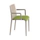 Fauteuil rembourré NASSAU 534 N Metalmobil, chassis tourterelle, tissu Go-Couture vert olive