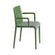 Fauteuil rembourré NASSAU 534 N Metalmobil, chassis vert green, tissu Go-Couture blanc