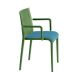 Fauteuil rembourré NASSAU 534 N Metalmobil, chassis  vert green, tissu Go-Couture bleu