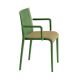 Fauteuil rembourré NASSAU 534 N Metalmobil, chassis  vert green, tissu Go-Couture châtain