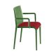 Fauteuil rembourré NASSAU 534 N Metalmobil, chassis  vert green, tissu Go-Couture rouge