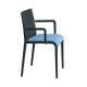 Fauteuil rembourré NASSAU 534 N Metalmobil, chassis anthracite, tissu Medley bleu ciel