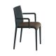 Fauteuil rembourré NASSAU 534 N Metalmobil, chassis anthracite, tissu Medley brun