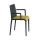Fauteuil rembourré NASSAU 534 N Metalmobil, chassis anthracite, tissu Medley ocre jaune