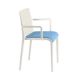 Fauteuil rembourré NASSAU 534 N Metalmobil, chassis blanc, tissu Medley bleu ciel