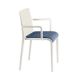 Fauteuil rembourré NASSAU 534 N Metalmobil, chassis blanc, tissu Medley bleu turquin