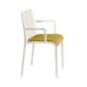 Fauteuil rembourré NASSAU 534 N Metalmobil, chassis blanc, tissu Medley ocre jaune