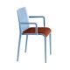 Fauteuil rembourré NASSAU 534 N Metalmobil, chassis bleu ciel, tissu Medley corail