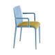 Fauteuil rembourré NASSAU 534 N Metalmobil, chassis bleu ciel, tissu Medley ocre jaune