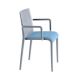 Fauteuil rembourré NASSAU 534 N Metalmobil, chassis gris petit-gris, tissu Medley bleu ciel