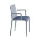 Fauteuil rembourré NASSAU 534 N Metalmobil, chassis gris petit-gris, tissu Medley bleu turquin