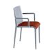 Fauteuil rembourré NASSAU 534 N Metalmobil, chassis gris petit-gris, tissu Medley corail