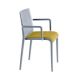 Fauteuil rembourré NASSAU 534 N Metalmobil, chassis gris petit-gris, tissu Medley ocre jaune