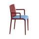 Fauteuil rembourré NASSAU 534 N Metalmobil, chassis Marsala, tissu Medley bleu ciel